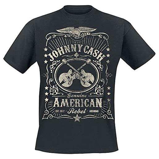 Bravado johnny cash american rebel uomo t-shirt nero xxl 100% cotone regular