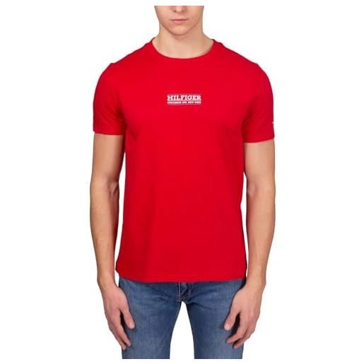 Tommy Hilfiger - t-shirt uomo slim con stampa logo frontale - taglia 3xl