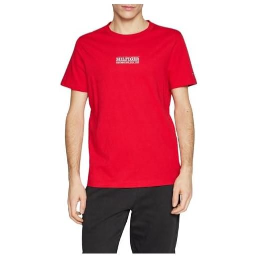 Tommy Hilfiger - t-shirt uomo slim con stampa logo frontale - taglia 3xl
