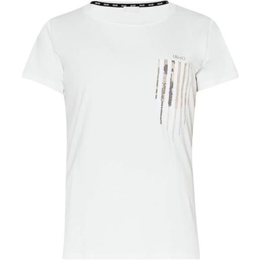 LIU JO t-shirt donna con stampa e strass xxs