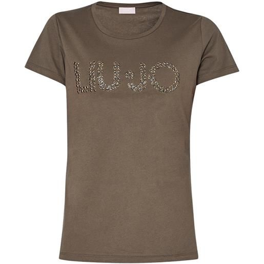 LIU JO t-shirt donna con logo e applicazioni xs