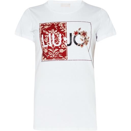 LIU JO t-shirt donna con stampa e applicazioni xs