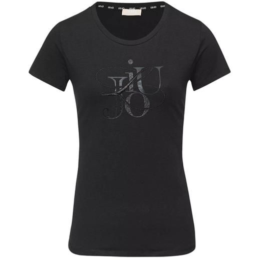 LIU JO t-shirt donna con stampa e strass m