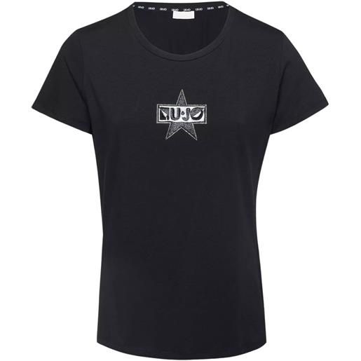 LIU JO t-shirt donna con stampa e strass xs
