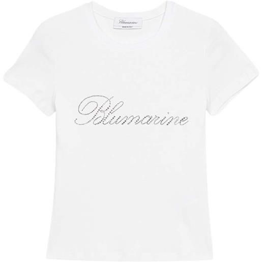 BLUMARINE t-shirt donna con ricamo logo blumarine in strass s