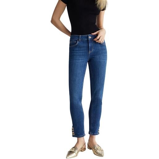 LIU JO jeans donna skinny bottom up con catene 30