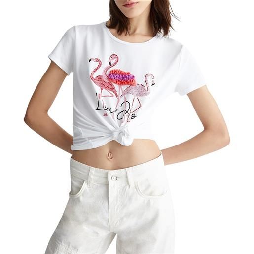 LIU JO t-shirt donna con stampa e applicazioni l