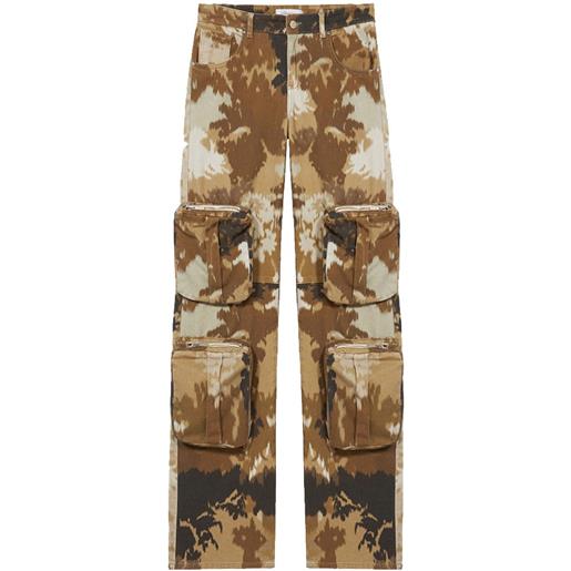 BLUMARINE pantaloni donna cargo stampa camouflage chiné 38