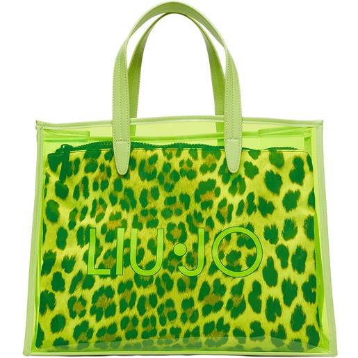 LIU JO shopping donna bag in pvc con pouch animalier tu