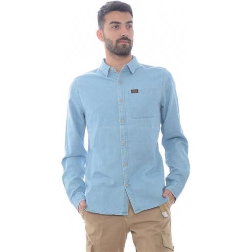 Superdry camicia uomo in jeans con taschino denim / m