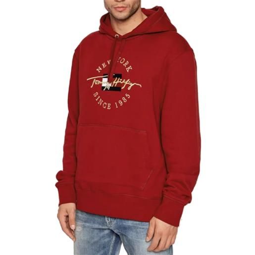 Tommy Hilfiger felpa uomo seasonal icon hoodie rosso / xxl