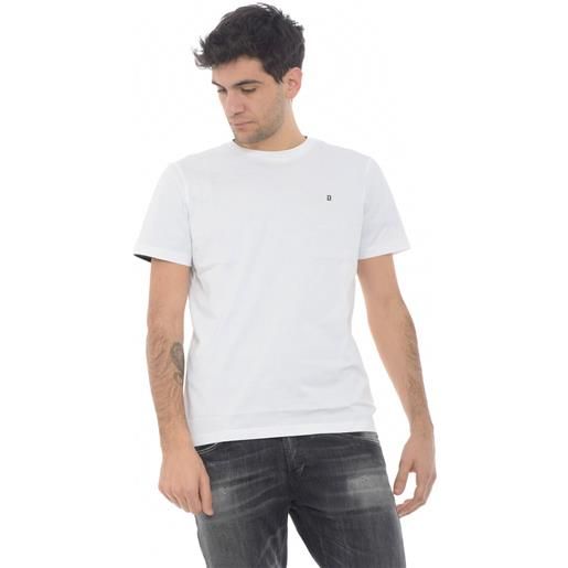 Dondup t shirt uomo con logo metallico bianco / s