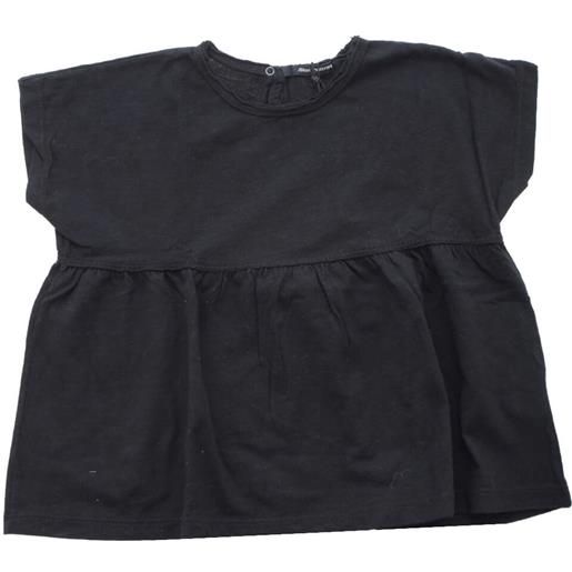 Aventiquattrore t shirt bambina con balze nero / 5a