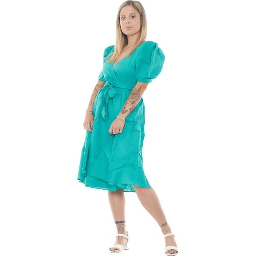 Glamorous abito donna con scollo incrociato verde / 40