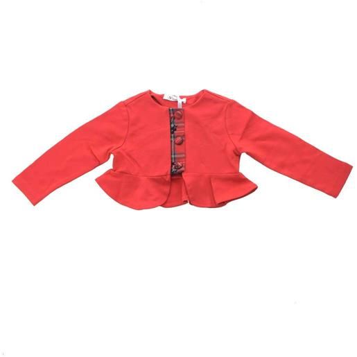 Gaialuna giacca bambina con ricami in fantasia check rosso / 9m
