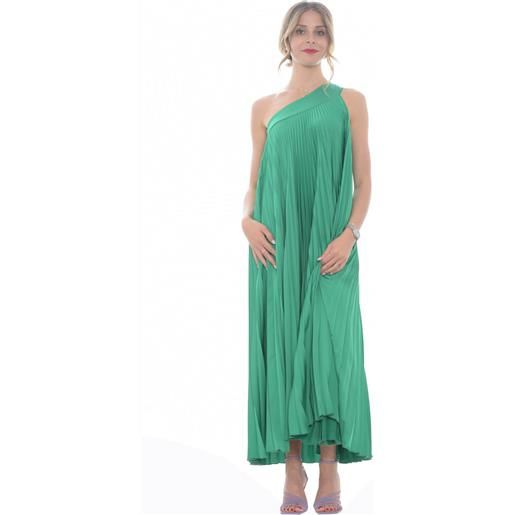 Souvenir abito donna plissettato verde / s