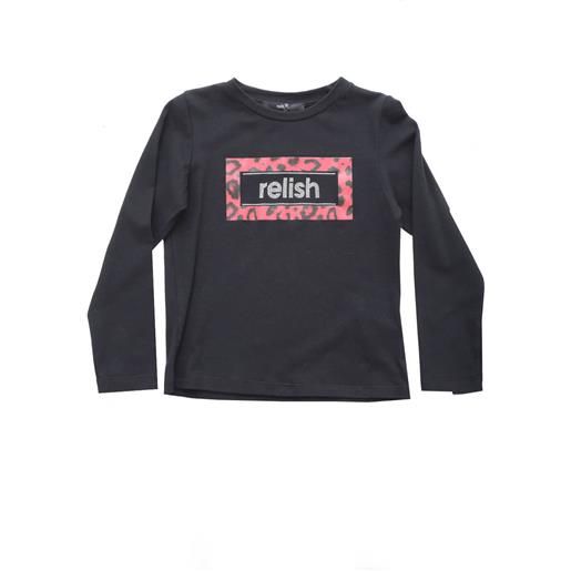Relish Girl relish maglia bambina dragon con stampa maculata nero / 8a