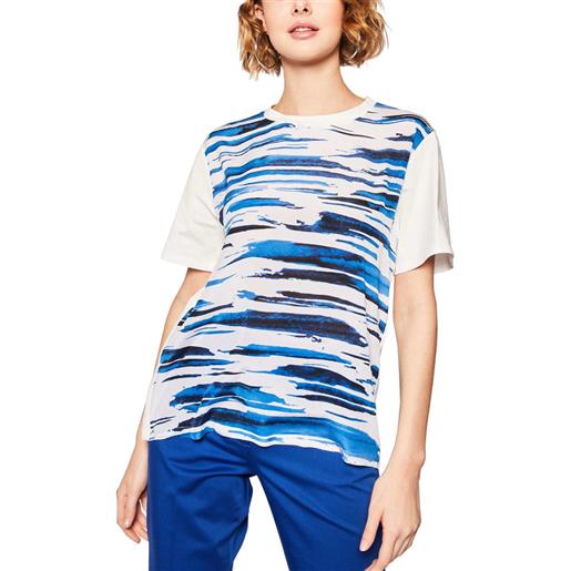 MaxMara weekend MaxMara blusa donna tronto con inserto in fantasia geometrica blu / m