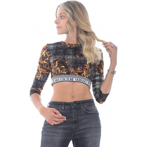 Versace Jeans Couture top donna con stampa baroque fantasia / 42