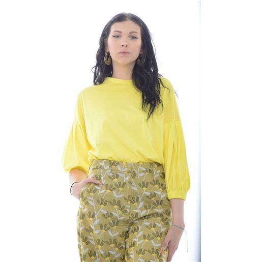 Liviana Conti blusa donna con polsi elastici giallo / s