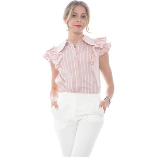 Isabelle Blanche camicia donna smanicata rosa / xxs