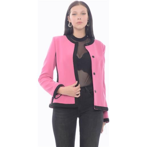 Moschino boutique Moschino giacca donna con inserti in maglia rosa / 42
