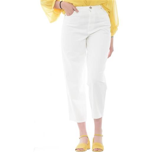 Gaëlle gaelle jeans donna mom fit bianco / 25