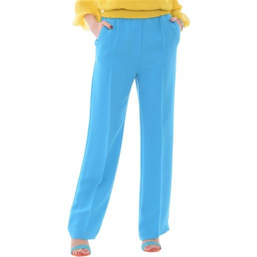 Alysi pantaloni donna con vita elastica azzurro / 40