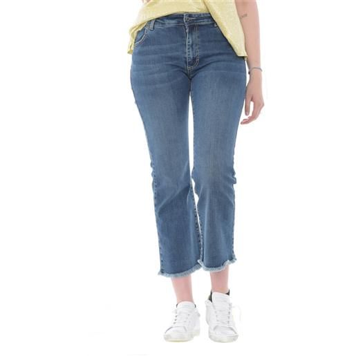 Souvenir jeans donna con fondo in taglio vivo denim / s