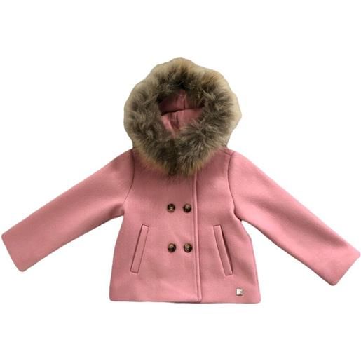 Manila Grace cappotto bambina doppiopetto rosa / 4a