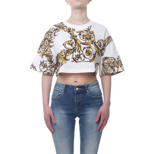 Versace Jeans Couture t shirt donna crop stampa garland bianco / 44