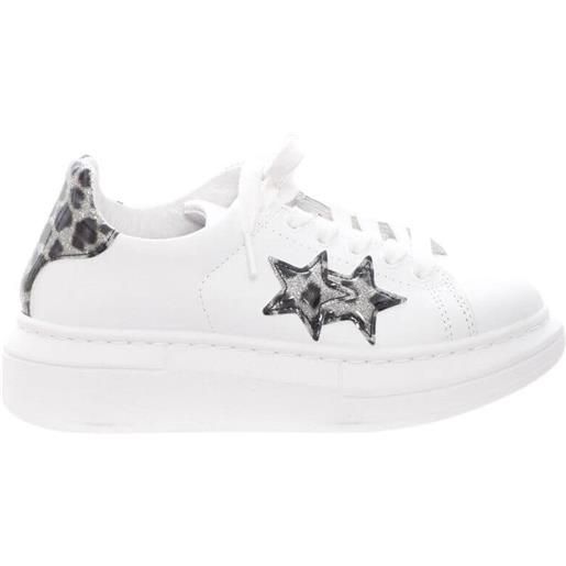 2Star 2 star sneakers bambina con tallone maculato bianco / 35