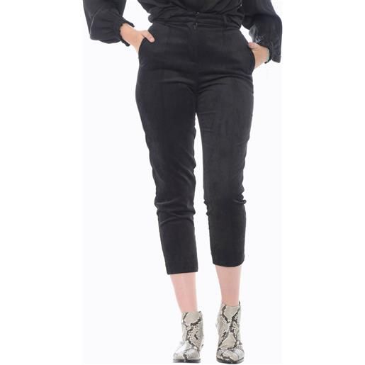 Vicolo pantalone donna in velluto a costine nero / xs