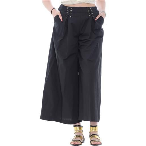 Liu Jo pantaloni donna cropped con pinces nero / 40