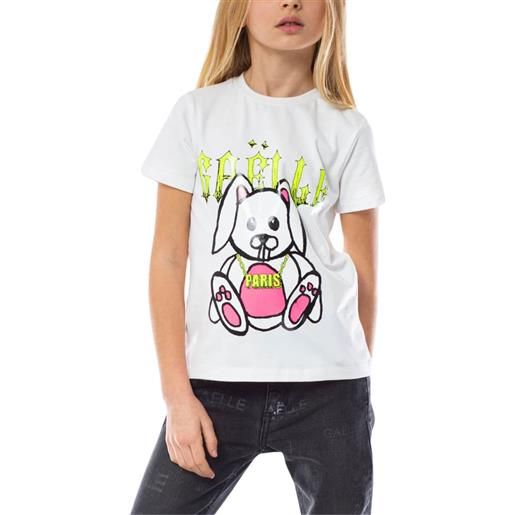 Gaëlle gaelle t-shirt bambina con stampa fluo bianco / 6a
