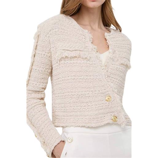 Pinko giacca donna in tweed punto mosso sorbo beige / s