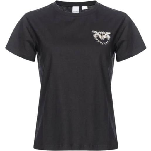 Pinko t shirt donna con mini logo birds nambrone nero / xs
