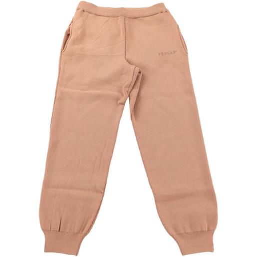 Pinko up pantalone bambina in maglia marrone / 8a