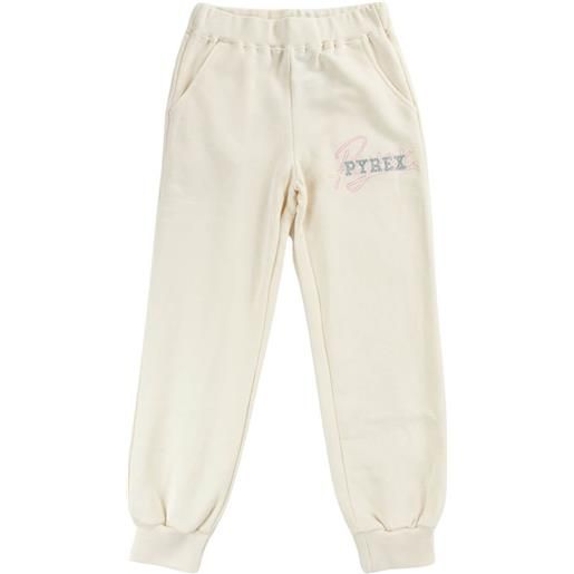 Pyrex kids pantalone bambina logo glitterato bianco / 12a