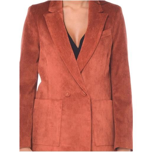 Kaos giacca donna doppiopetto in velluto rosso / 42