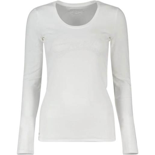 Guess t shirt donna con strass bianco / l