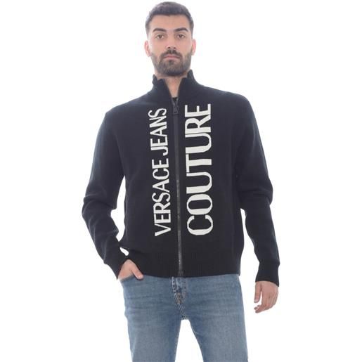 Versace Jeans Couture cardigan uomo jacquard logo nero / m