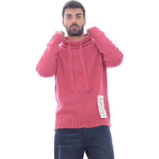 Amaranto maglia uomo con cappuccio e coulisse rosa / m