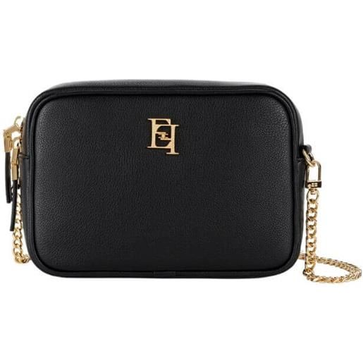 Elisabetta Franchi borsa donna camera bag con logo in metallo nero / tu