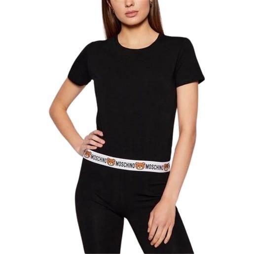 Moschino underwear t-shirt donna con fondo logato nero / xs