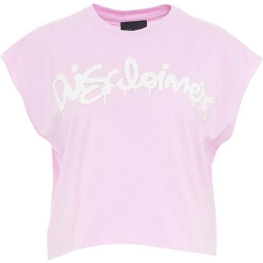 Disclaimer t shirt donna con logo rosa / s