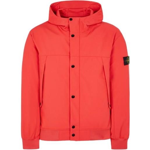 Stone Island giubbino uomo light soft shell-r_e. Dye technology in recycled polyester rosso / s
