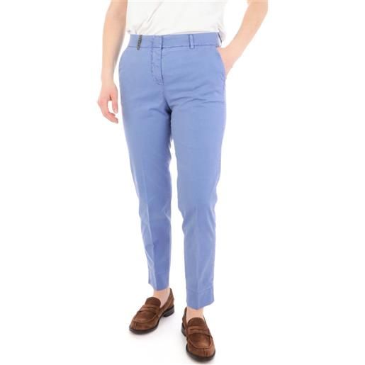 Peserico pantalone donna con passante in cuoio azzurro / 38