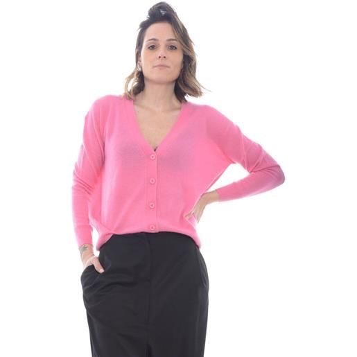 Vicolo cardigan donna in cashmere rosa / tu