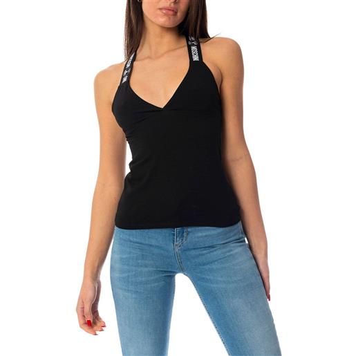 Moschino underwear top donna con spalle logate nero / m